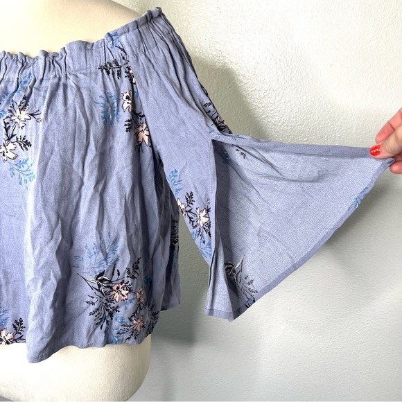 ASTR The Label Revolve Off The Shoulder Blouse Floral Size Large - Picture 4 of 8